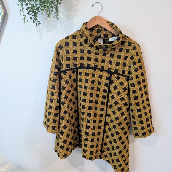 Moonlight Yellow and Black Checkered Sweater - Picture 1 of 9
